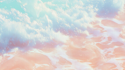 Aufkleber - Abstract ocean waves crashing on shore with soft pastel texture for tranquil design