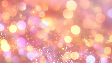 Poster - Cosmic bokeh sparkles in a dreamy abstract glittering background for design and decoration