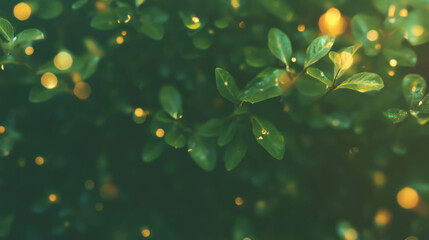 Leinwandbilder - Captivating nature featuring dew drops on sunlit leaves