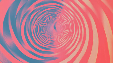 Poster - Abstract spiral and concentric circles in vivid red and blue tones background