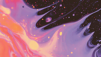 Poster - Abstract splattered paint texture with vibrant fluid swirls for creative design