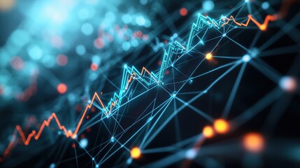 Aufkleber - Abstract background featuring glowing lines and dots creating a dynamic visual effect