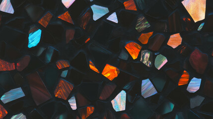 Poster - Vibrant stained glass mosaic texture for creative design projects