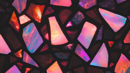 Poster - Vibrant stained glass texture background for colorful artistic design