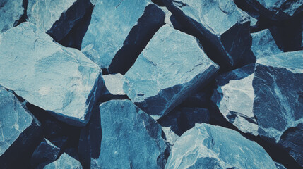 Poster - Sharp edged blue stone texture for design projects and backgrounds