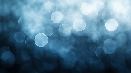 Wall Mural - soft blue abstract background with out of focus circular lights