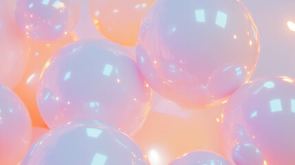 Poster - Translucent spheres with soft light for elegant background design