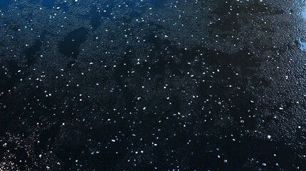 Fototapete - Abstract wet asphalt texture with reflective surface for design background