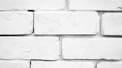 Poster - Modern white brick wall background with subtle mortar texture for interior design