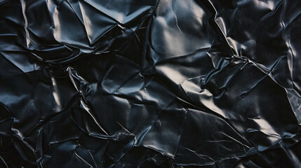 Poster - Textured black leather with worn and rough surface for design background