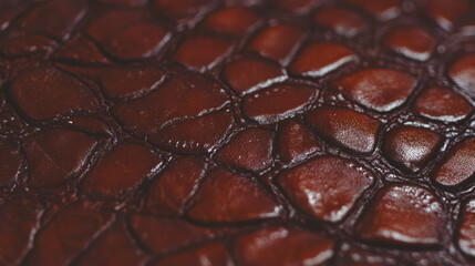Poster - Detailed worn leather texture with rich brown tones for background design