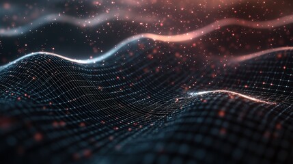 Aufkleber - Computer screen displaying wave pattern graphic with photo overlay in modern workspace environment