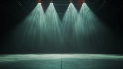 Poster - Dramatic lighting on empty fashion runway for event and show design