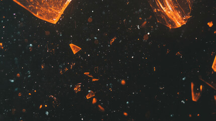 Poster - Abstract broken glass on dark background for modern design and texture concepts