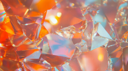 Poster - Vibrant abstract shattered glass texture with light and color reflections for creative design