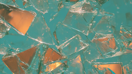 Poster - Vibrant abstract composition of colorful broken glass fragments