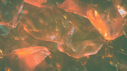 Poster - Abstract shattered glass texture with warm gradient background for creative design