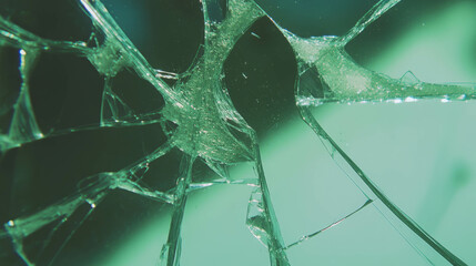 Poster - Shattered glass texture with thin cracks and fragments for creative design projects