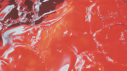 Poster - Abstract broken glass texture with water droplets in vivid red hue for creative design