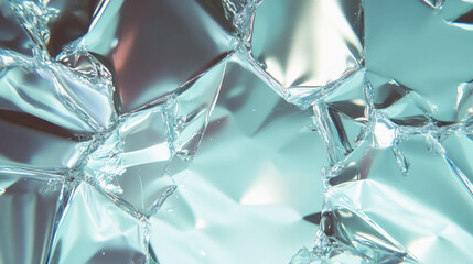 Aufkleber - Crystalline patterns and sharp fragments in shattered glass design