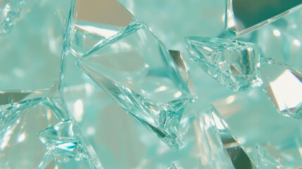 Poster - Abstract texture of shattered glass with sharp fragments for creative design