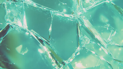 Poster - Abstract macro view of shattered glass texture with sharp fragments