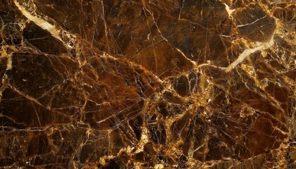 Poster - luxurious dark brown marble texture with golden veins, high-resolution natural stone pattern for interior design and background