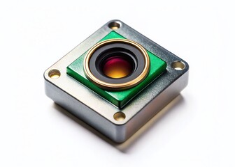 Poster - Flexible Sensor Isolated on White Background - Electronics Component Stock Photo