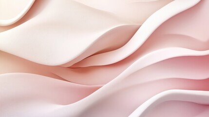 Fototapete - Soft textures create a gentle wave effect in muted pink shades for a calming atmosphere in decor and design. Generative AI