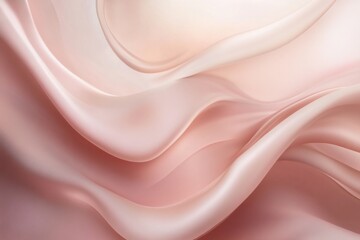 Aufkleber - Soft pink silk fabric draped elegantly in flowing patterns under soft light in a serene setting. Generative AI