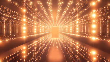 Wall Mural - futuristic hallway mirrored floor