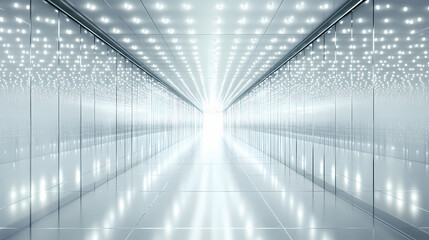 Wall Mural - futuristic hallway mirrored floor