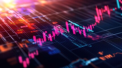 Poster - Stock market chart with upward trend on bright background illustrating financial growth and investment analysis