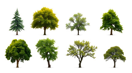 Poster - a collection of diverse trees, each with unique shapes and sizes, showcasing the variety of nature
