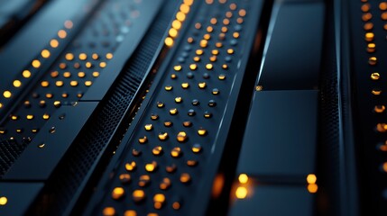 Poster - Illuminated Server Racks, Data Center, Network, Technology, Abstract Background