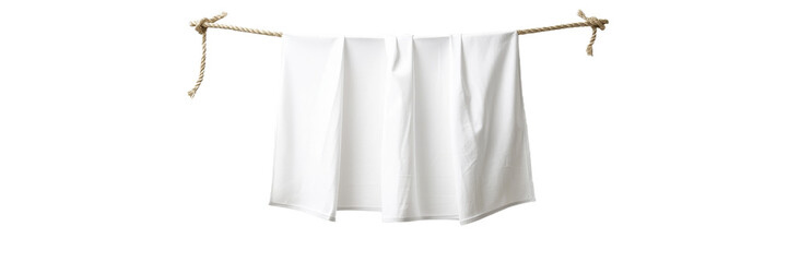Poster - PNG of a white textile banner with folds, with a transparent background