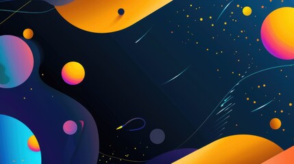 Enigmatic Abstract Planets Set Against a Cosmic Space Background