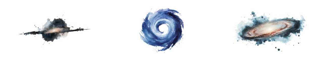 Aufkleber - A lone galaxy positioned on a transparent white background, complete with a clipping path