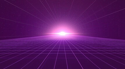 Poster - A digital-style grid fading into a futuristic void