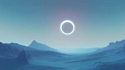 Poster - A minimalist eclipse with a soft glowing halo