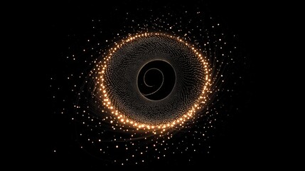 Poster - A minimalist galaxy spiral made of soft, glowing dots