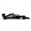© SendStockAI - Modern black Formula 1 race car side view isolated on white background, vector illustration with sleek aerodynamic design