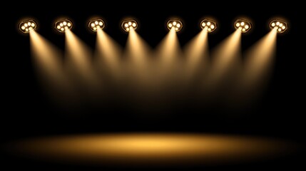 Poster - A glittering gold background with spotlights and subtle reflections, ideal for awards ceremony details or event promotion.