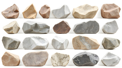 Leinwandbilder - a collection of various stones. They have different shapes and sizes 