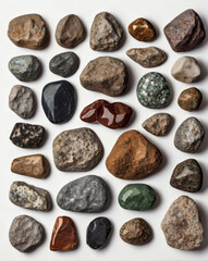 Leinwandbilder - a collection of various stones and rocks, showcasing diverse shapes, colors, and textures, perfectly suited for natural, earthy, or mineral themes