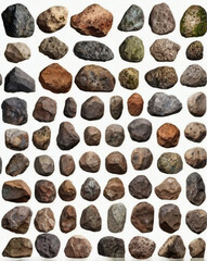 Leinwandbilder - A collection of assorted rocks of varying sizes, shapes, and colors