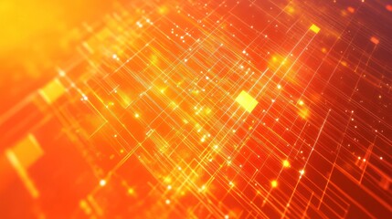 Poster - Abstract Orange Circuit Board Technology Background