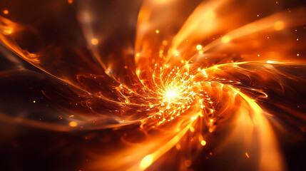 Poster - Abstract fiery swirl orange glowing energy bright light dynamic background art hot fire heat flame