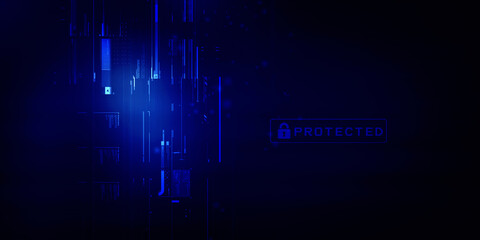 Poster - 2d illustration abstract futuristic electronic circuit technology background