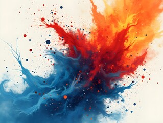 Wall Mural - Fiery and Icy Elements Clash in Dynamic Abstract Design for Art and Graphics